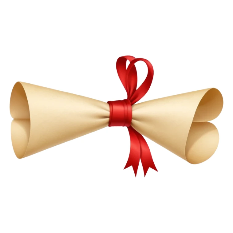 scroll or rolled-up invitation with a red ribbon sticker