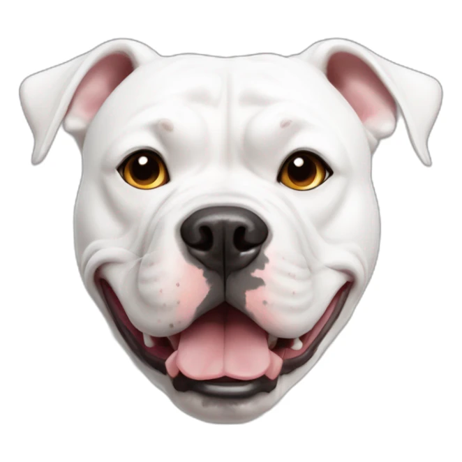 all white american bulldog dog with cropped ears sticker