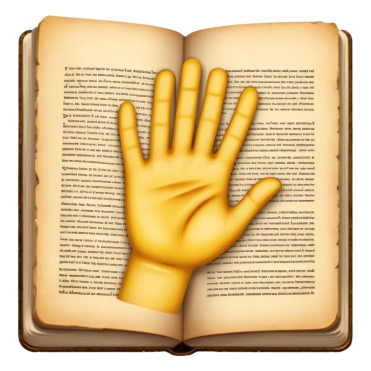 white hand on book page sticker