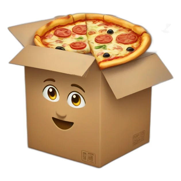 Italian pizza in pizza box sticker