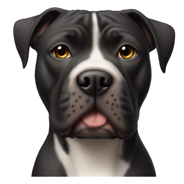 Pitbull black mix with cane corso with little white on chest.  sticker