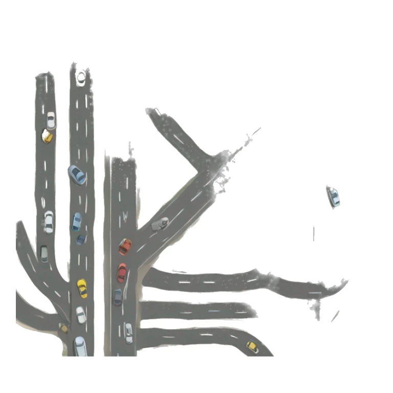 aerial view of roadway sticker