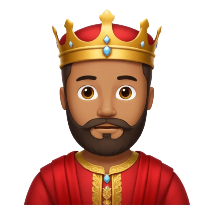 bearded royal man wear red  sticker