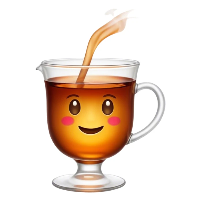 Cinematic Realistic Turkish Tea Pop Culture Emoji, featuring an inviting portrayal of a steaming glass of Turkish tea rendered with rich textures and warm, convivial lighting. sticker