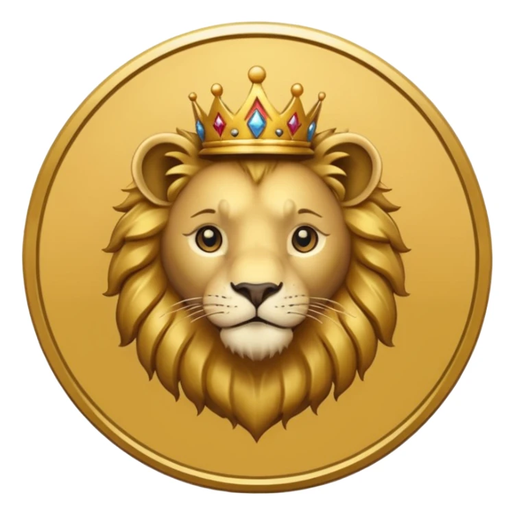 Make a round icon for a paid Black Stone subscription, gold with the number 4 and a small lion. sticker