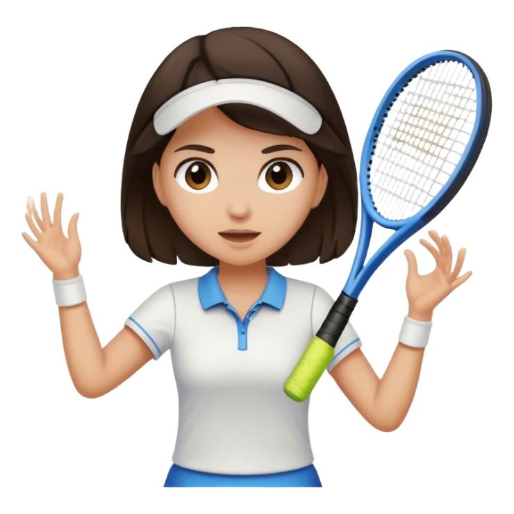 girl with dark brown hair and light skin playing tennis sticker