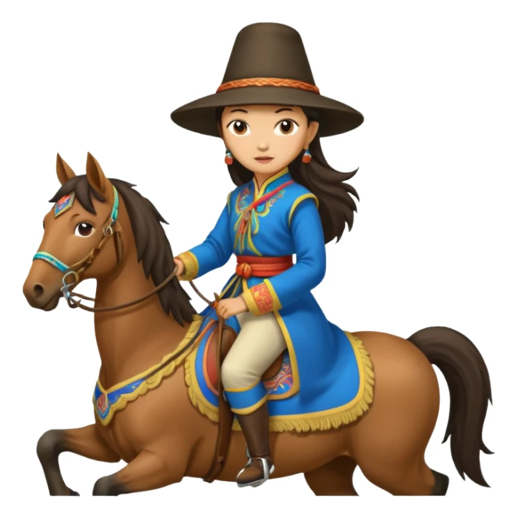 mongolian woman on horse sticker