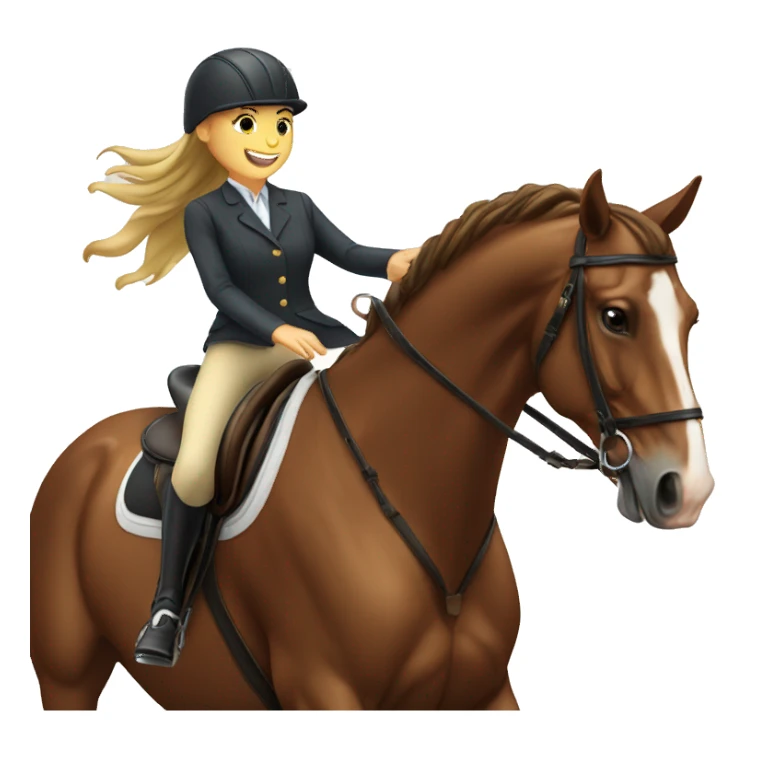jumping horse with girl rider sticker