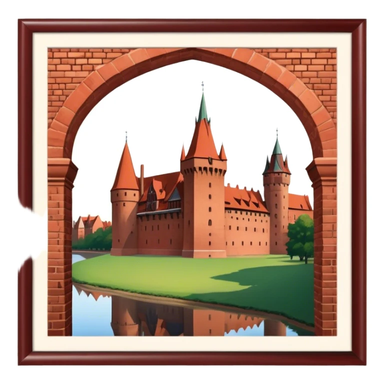 Malbork Castle Landmark Emoji – Featuring the red-brick fortress with its Gothic walls. sticker