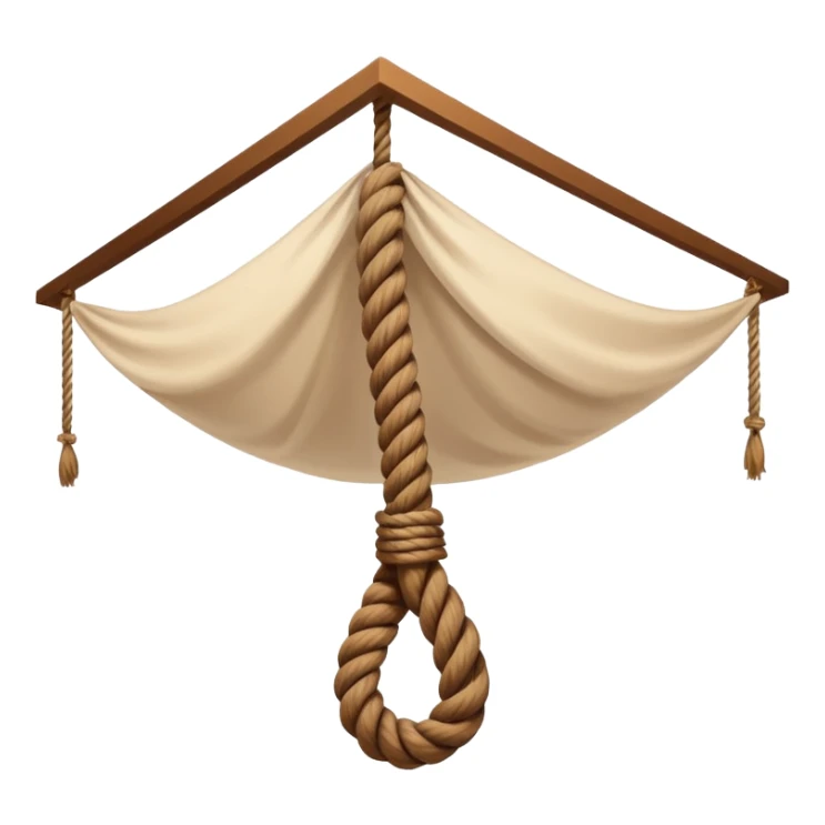 rope tied to the ceiling in a white room sticker