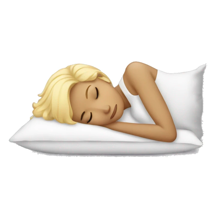 blonde girl sleeping on pillow sticker