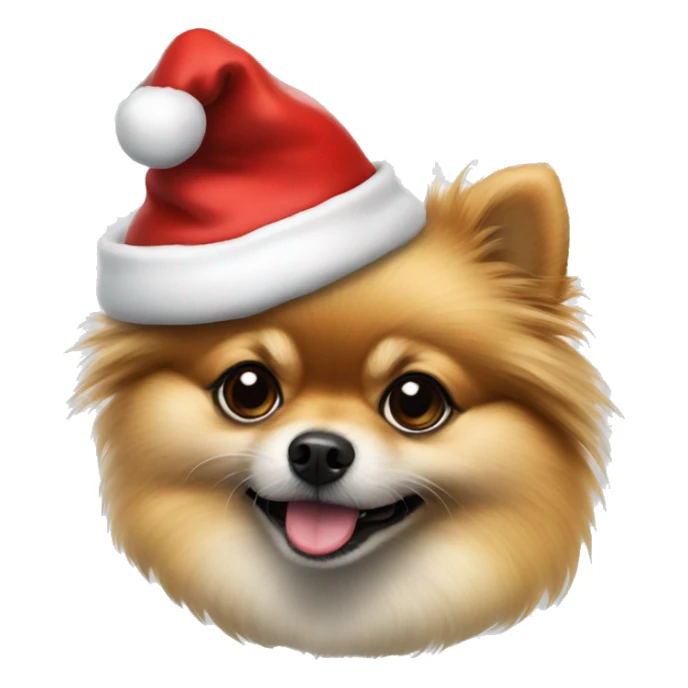lulu pomeranian with santa claus hat
 sticker
