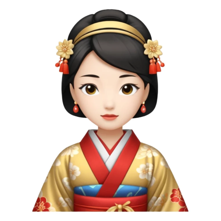 Japanese Princess with in ceremonial robe kimono sticker