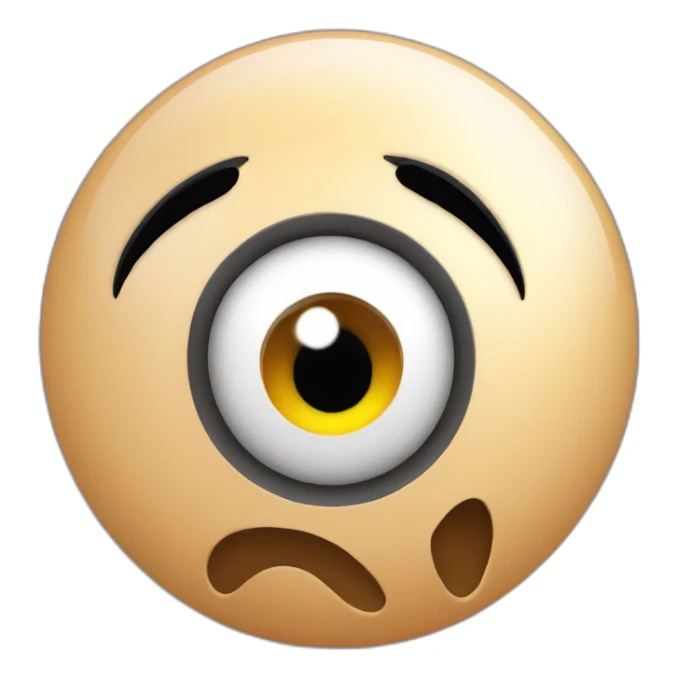 3d sphere with a cartoon tiny skin texture with big playful eyes sticker