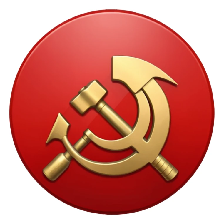 communist symbol hammer and sickle inside red prohibition circle sticker
