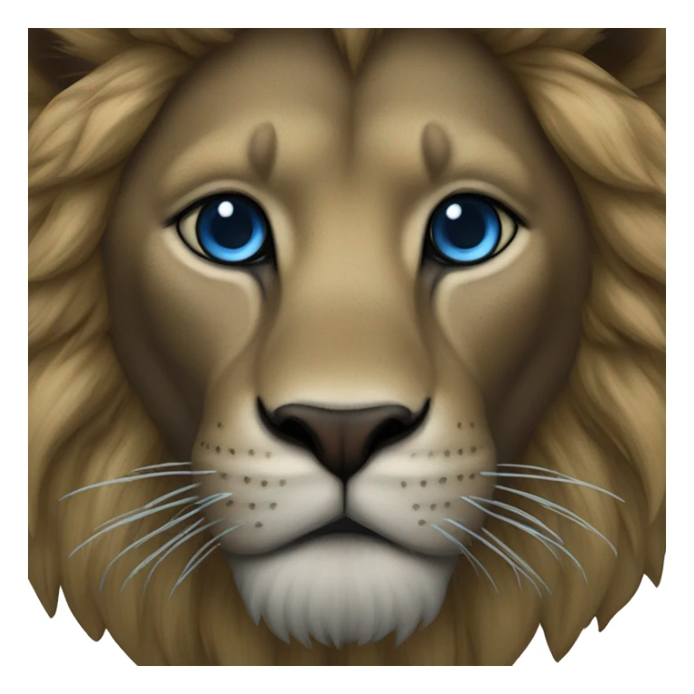 Lion noir avec des dents bleues sticker