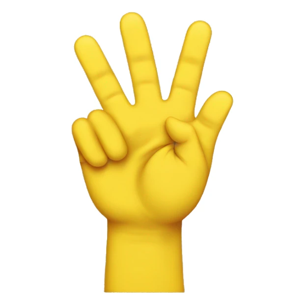 yellow smiley emoji holding up peace-hand sign kawaii sticker