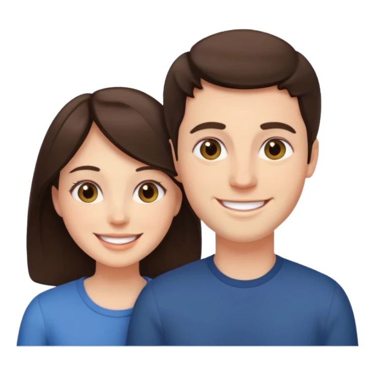 brunette white Couple sticker