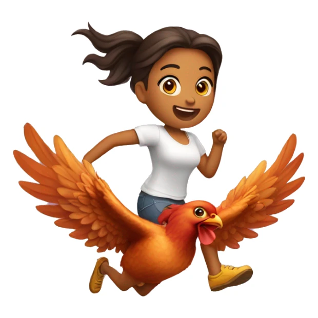 a girl flying with two delicious bbq chicken wings on her back sticker