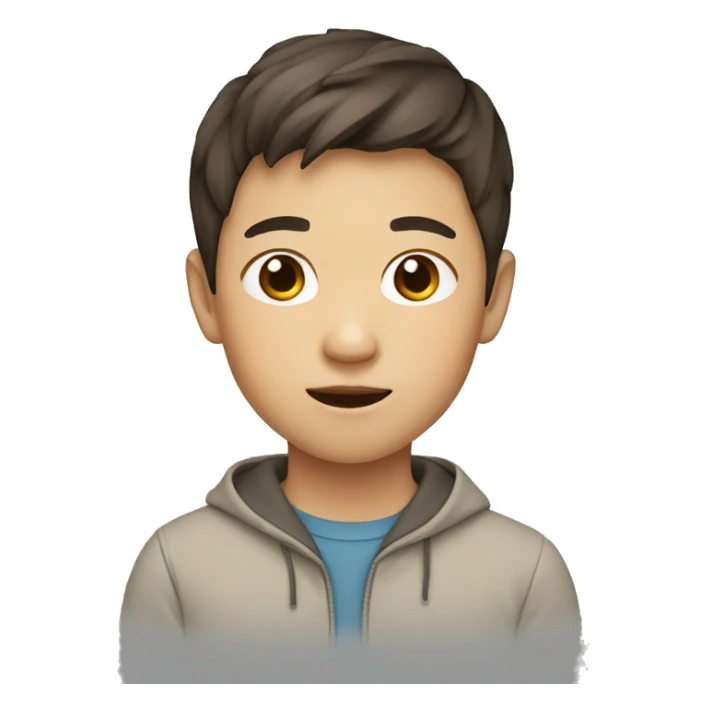 young asian boy with brown hair sticker
