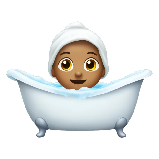 baby in bathtub with foam head sticker