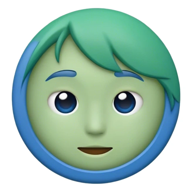 a circle emoji with a diagonal line through it, on the upper left side blue on the bottom right side green sticker