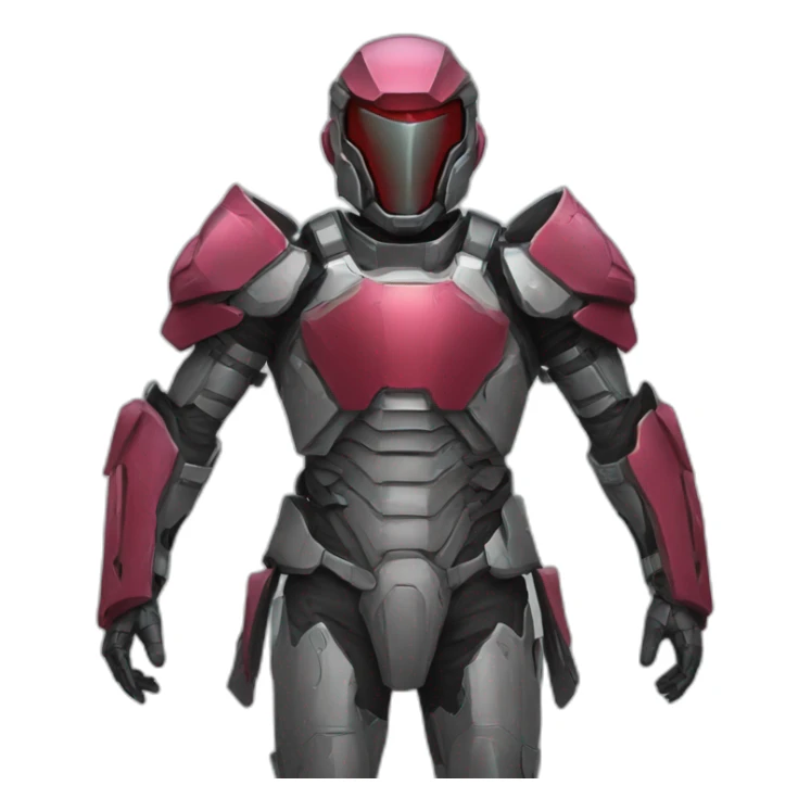 futuristic Autonomous Combat armored colored crimson breastplate sticker