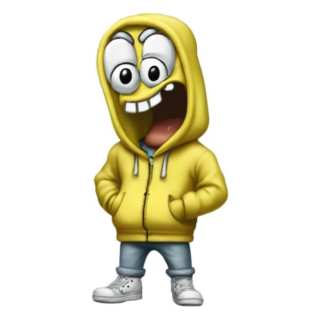 spongebob squidward with hoodie like graffity writer sticker