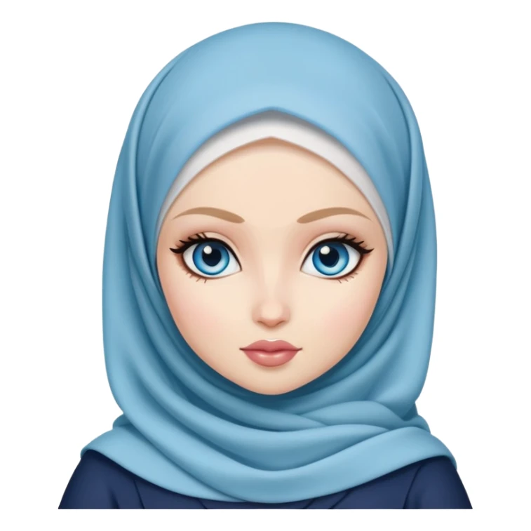 pretty bratz baddie, pale skin, hijabi, blue eyes sticker