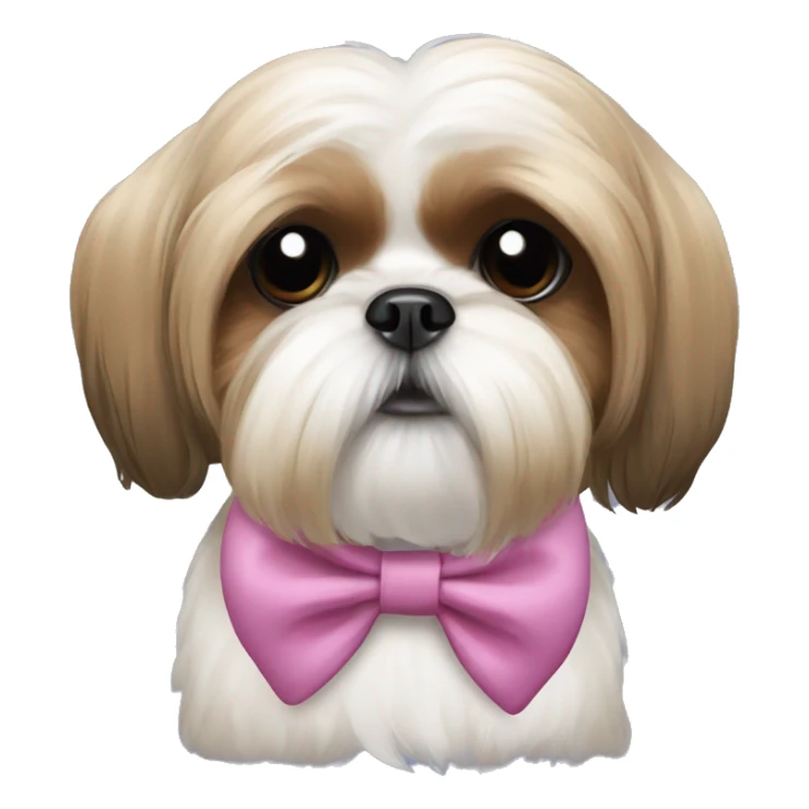 Shih tzu wearing a bow sticker