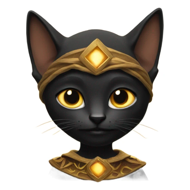 A sun warlock who has tan skin and is holding a black kitten sticker