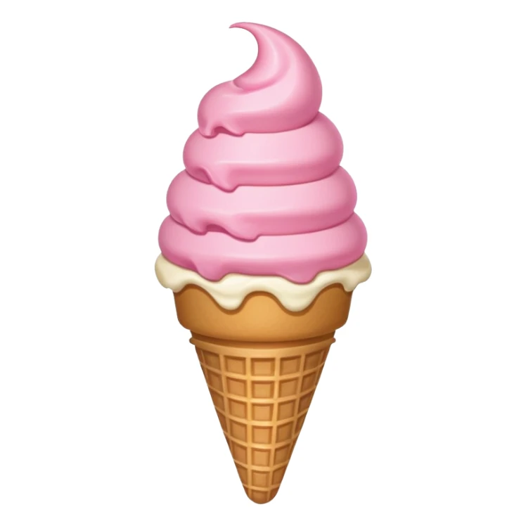 A pink ice crean with a bou sticker