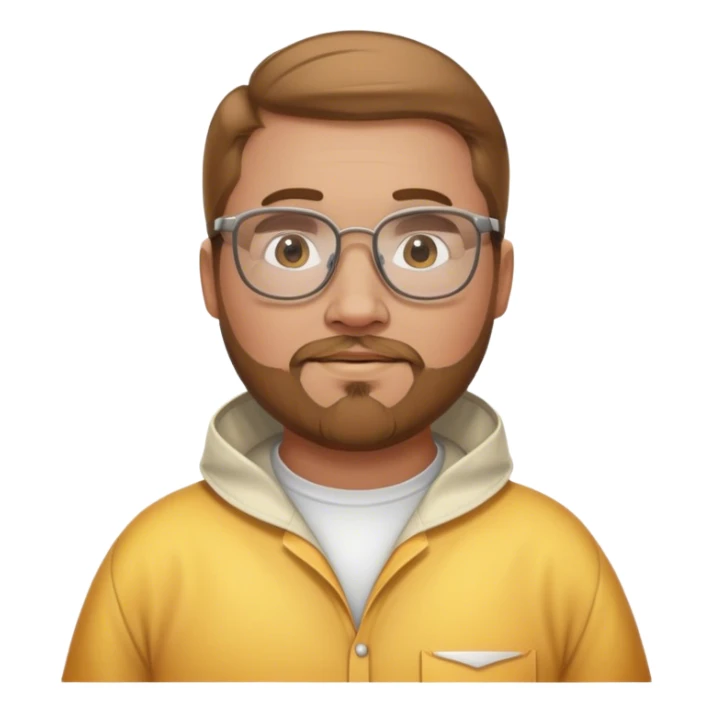 plus size bee keeper with light brown hair a goatee wearing glasses  sticker