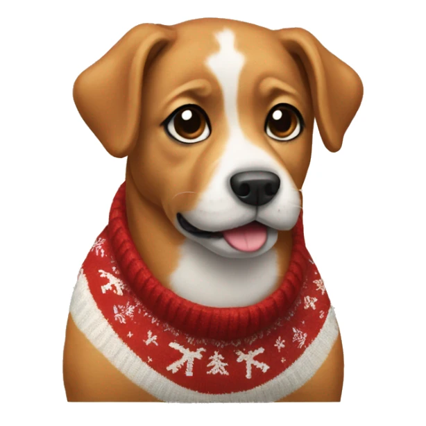 dog in a christmas sweater sticker