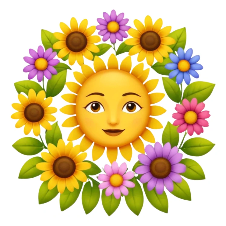 Logo of Madhu Gupta written on the sun surrounded by flowers sticker