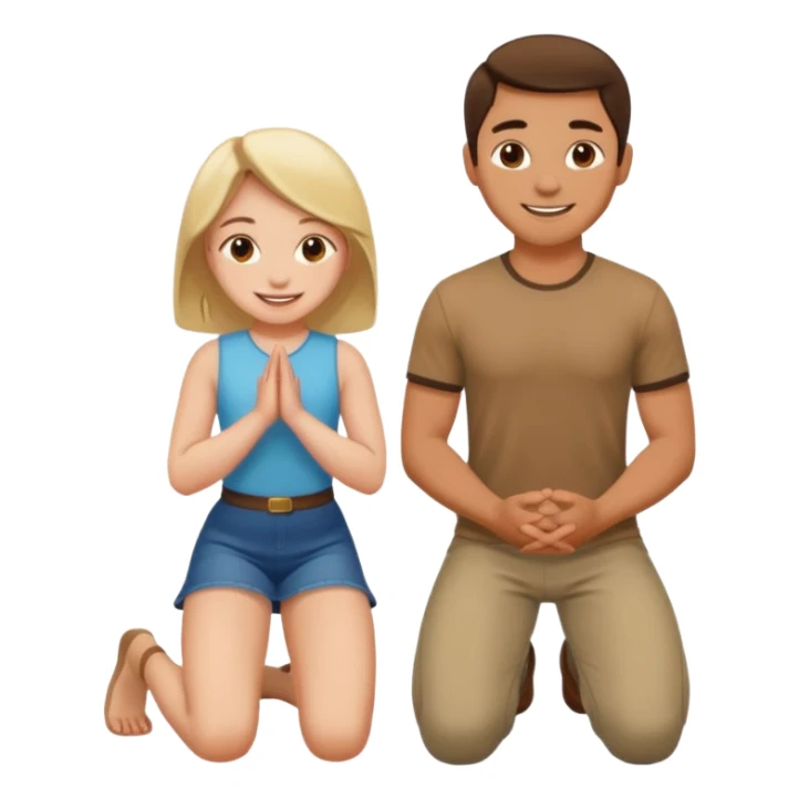 Girl on knees in front of man sticker