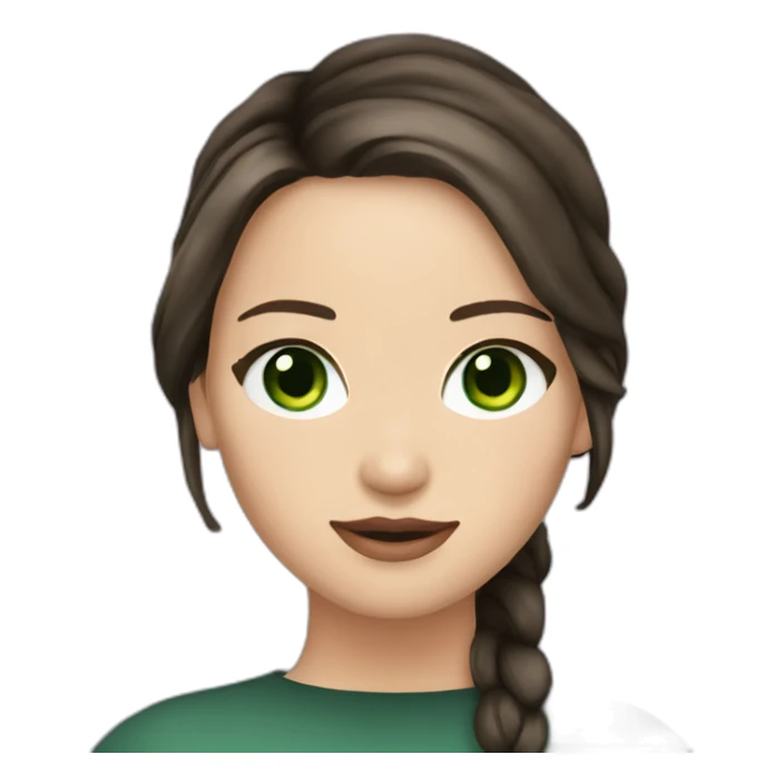 Jennifer Lawrence with Green eyes and dark hair sticker