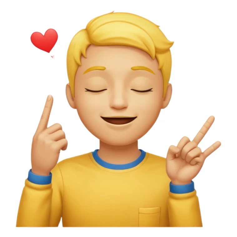 Classic emoji holding pointer and index fingers stuck together he just kissed into the air in solitude sticker