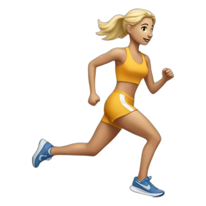 blonde girl running with nike shoes sticker