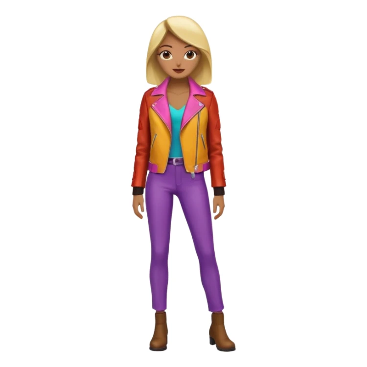 Women in leather jocket, full body, different color leather jocket, close up sticker