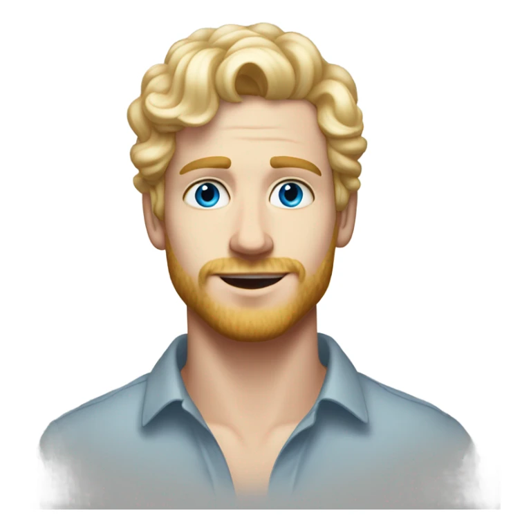 full body light curl blonde 30yo man blue eyed pale skin sticker