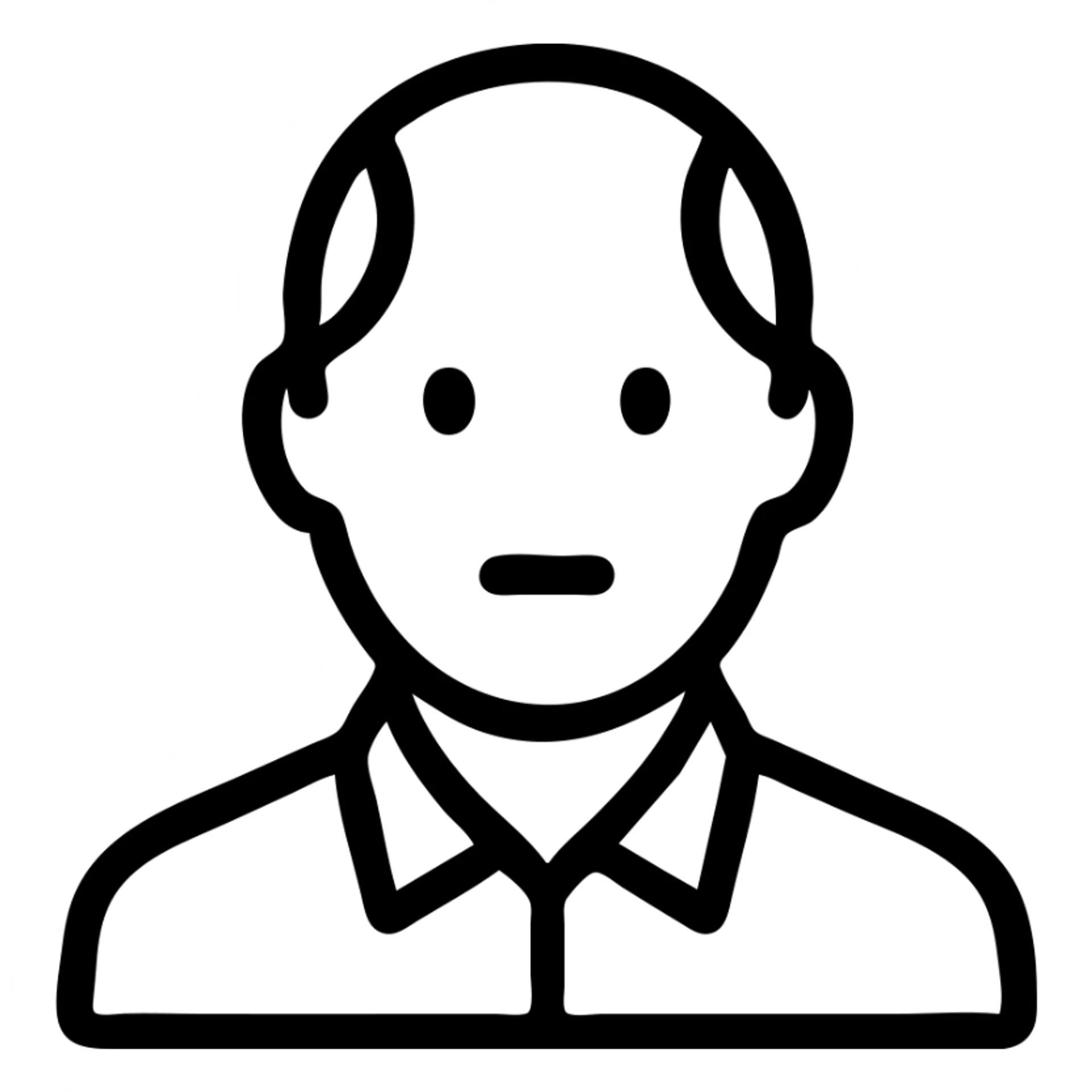 a man with a receding hairline, outlined icon style sticker