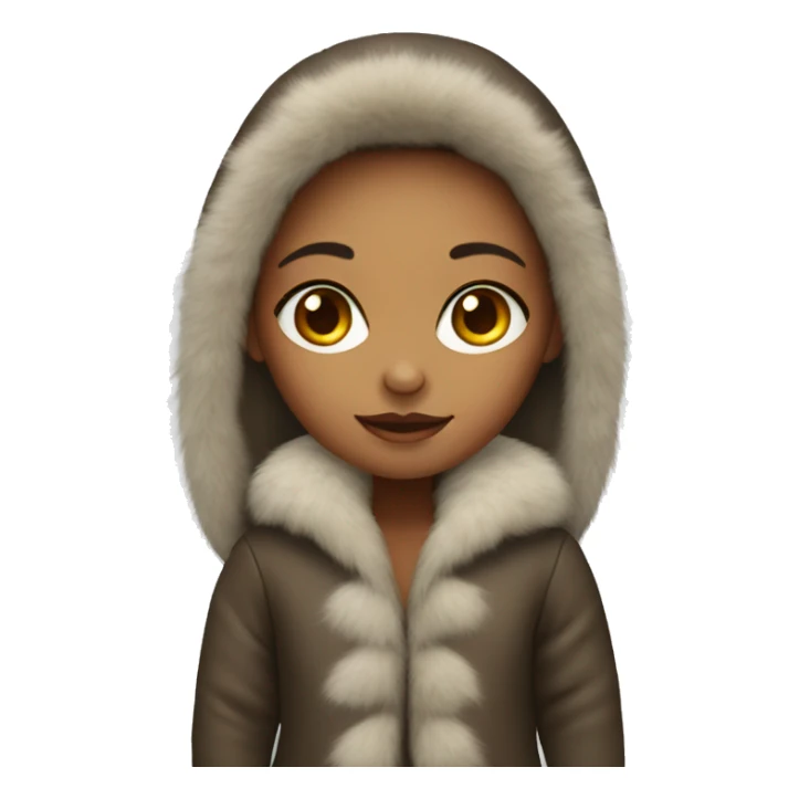 girl wearing fur jacket sticker