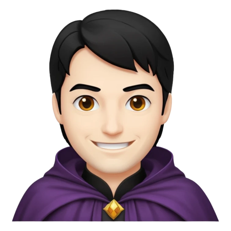 villain smiling with a white cloak , male sticker