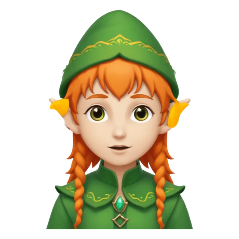 elf with orange hair and green hat sticker