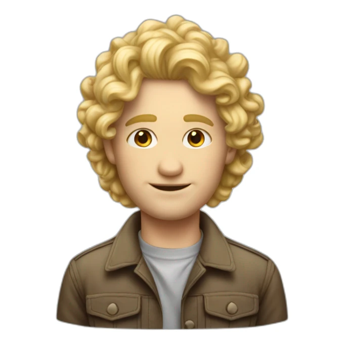 Homme blond cheveux bouclés sucr sticker