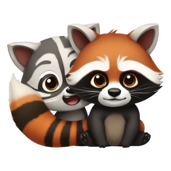 1 male raccoon and 1 female red panda sticker