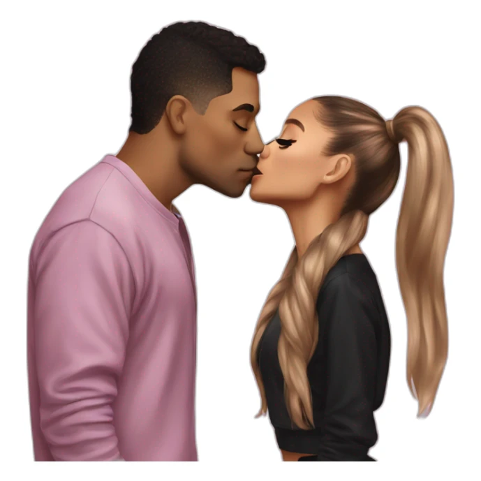 Ariana Grande kissing a stinky sticker