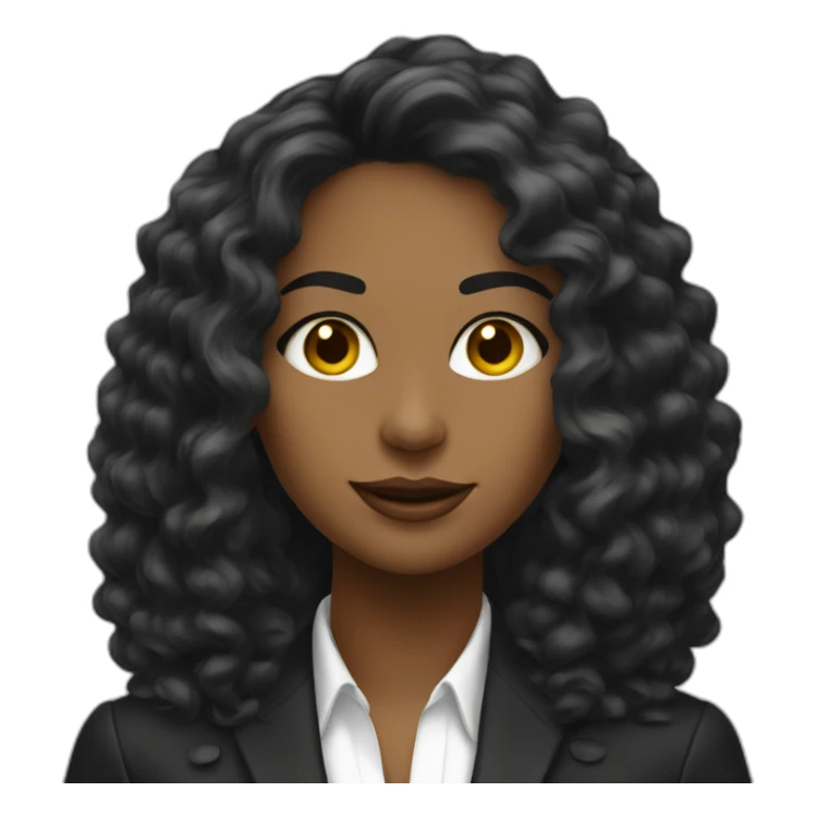 Syntia Mujer blanca pelo negro largo emprendedora con blazer sticker