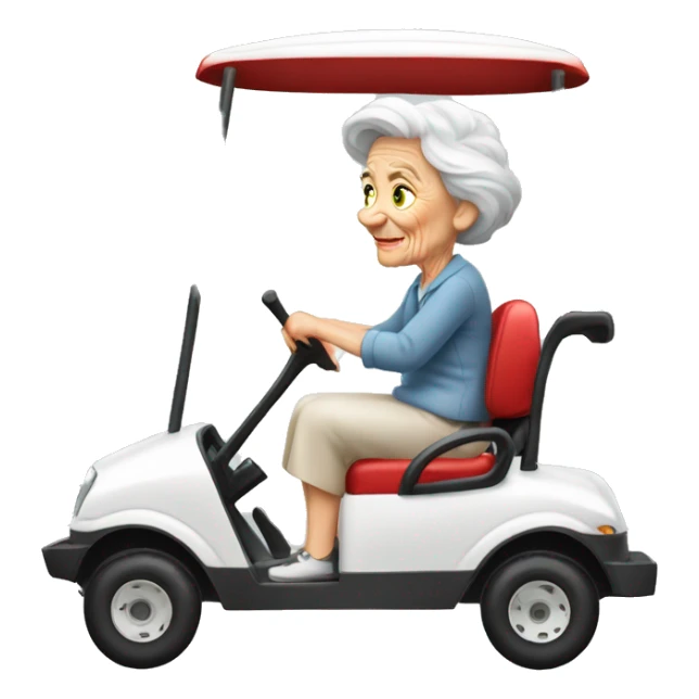 Old lady red hair golf cart sticker